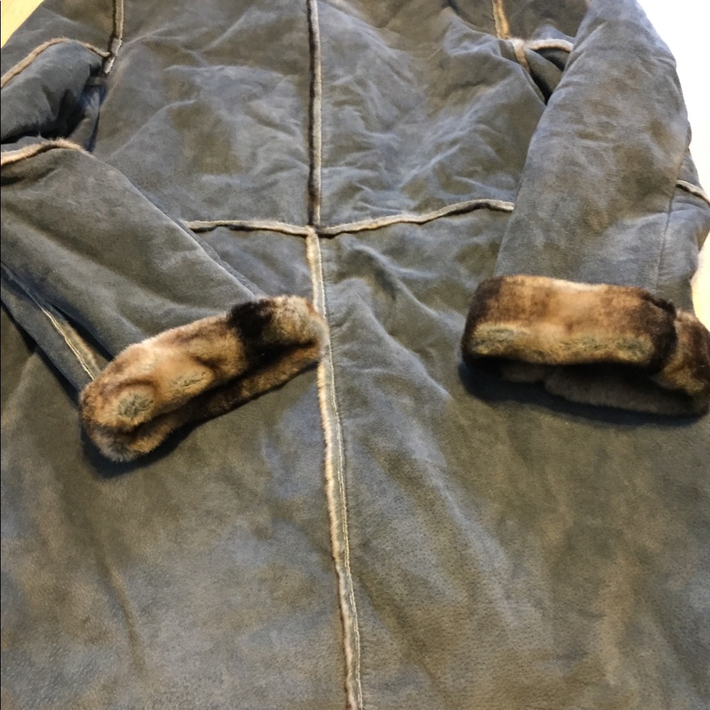 Marvin Richards Blue and Brown Women's Coat - Picture 5 of 8